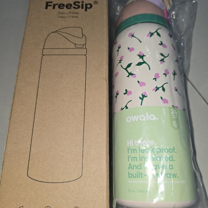 Gambar Owala 32 oz (945ML) Water Bottle Freesip - Flower Tea Time dari Kifica Shop undefined Tokopedia