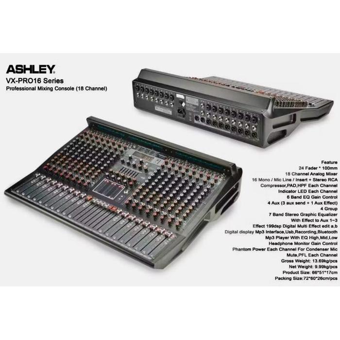 Gambar Ashley VX-PRO16 Series Mixing Console (18 Chanel) / Mixer Ashley Vx Pro 16 Channel / Mixer Ashley Vx16pro original / Mixer Ashley 16 channel vx16pro !! dari Mitical Sound undefined Tokopedia