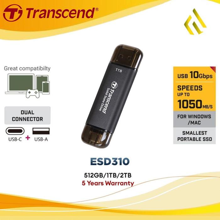 Jual BARU- SSD Transcend ESD310C 256GB 512GB 1TB 2TB SSD