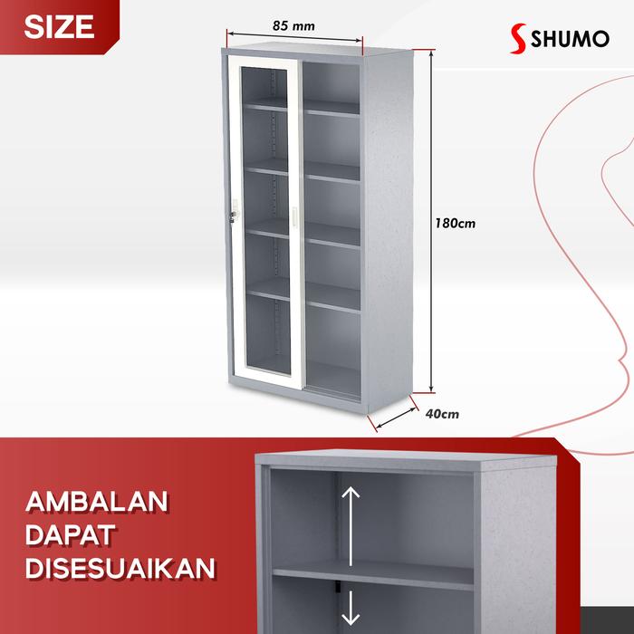 Gambar Lemari Arsip Besi Kantor|Filling Kabinet Loker|Locker Karyawan|Sliding - Sliding Kaca, TANPA RAKIT dari Citra furniture undefined Tokopedia