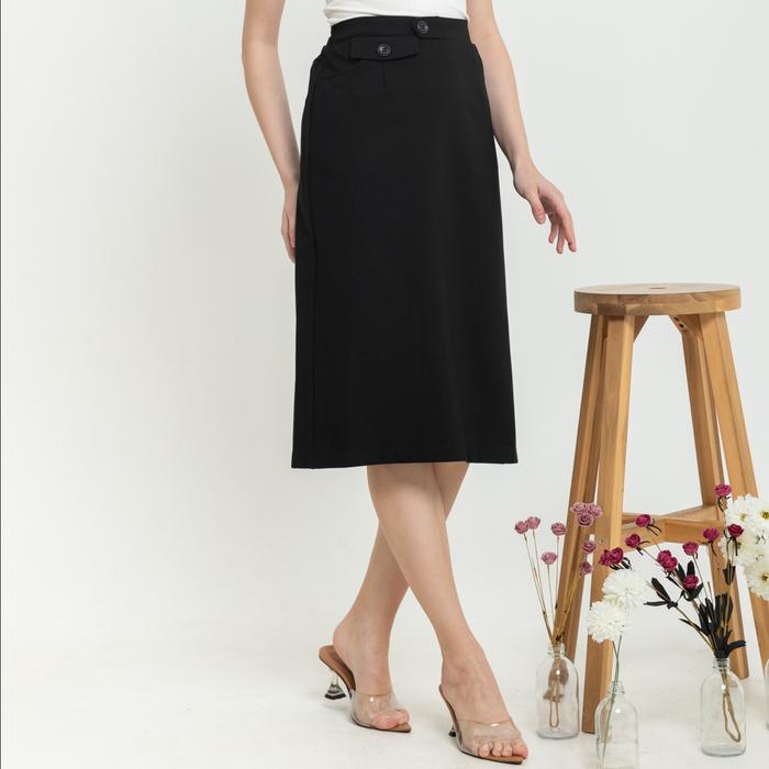 Gambar *Ready Stok* SISTER'S - Rok Span Kaos C306 (CAP) - Hitam, M dari Sisters Fashion Group undefined Tokopedia