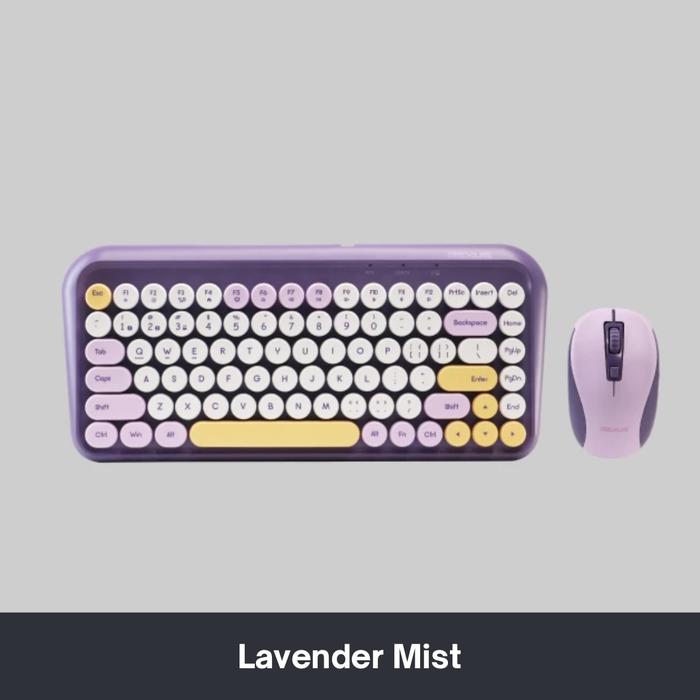 Gambar Rexus KM11 Combo Keyboard + Mouse wireless Dual Connection Retro Alat Computer - Lavender Mist dari Click & Go Tokopedia undefined Tokopedia