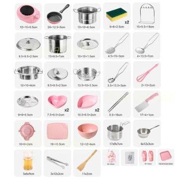 Gambar Kids Real cooking set mainan dapur anak kompor listrik bisa masak mainan masak masakan listrik 19pc - 35PCS PINK dari play dates undefined Tokopedia