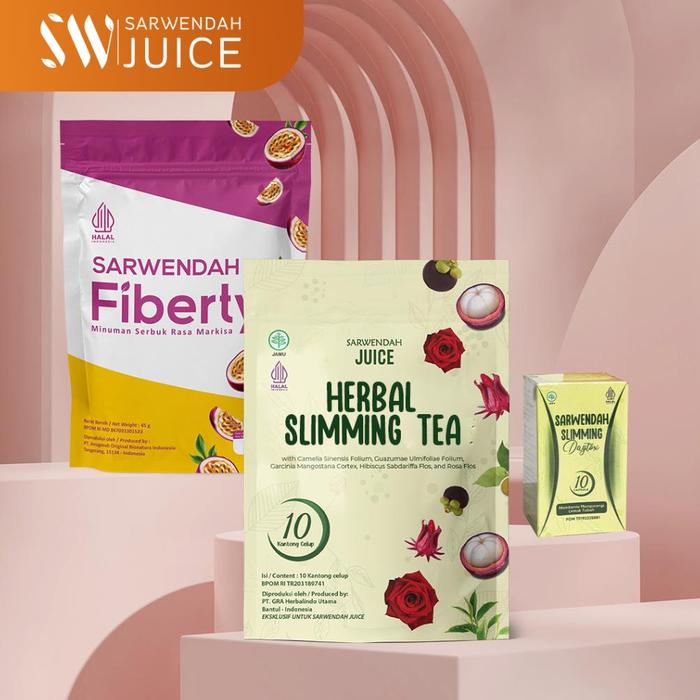Gambar Sarwendah Juice (Bundle Kecil Isi 3) Sarwendah Fiberty 45Gr + Daytox Isi 10 + Herbal Tea Isi 10-3Pcs Gratisongkir dari Market Emy undefined Tokopedia