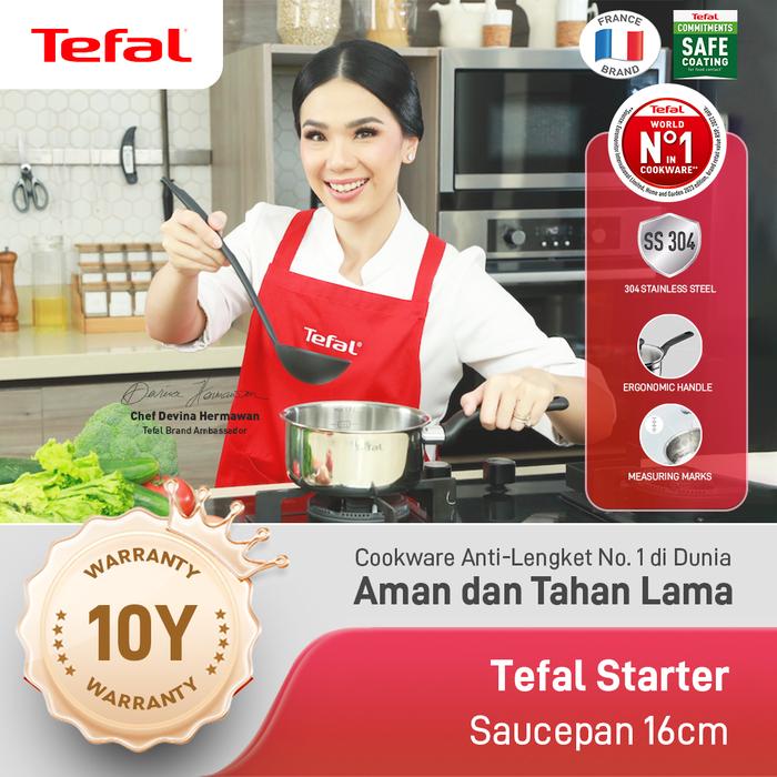 Gambar Tefal Saucepan Panci Susu / Mie Stainless Steel Full 16 cm / 18 cm - Saucepan 16cm dari Tefal Indonesia Official undefined Tokopedia
