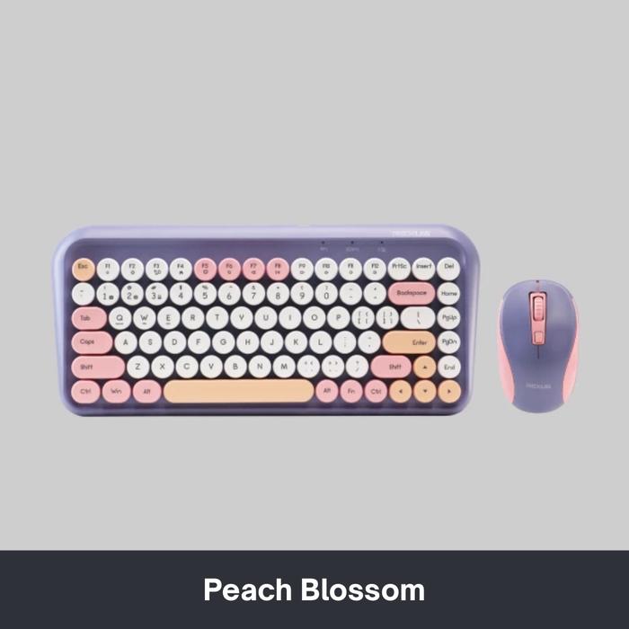 Gambar Rexus KM11 Combo Keyboard + Mouse wireless Dual Connection Retro Alat Computer - Peach Blossom dari Click & Go Tokopedia undefined Tokopedia