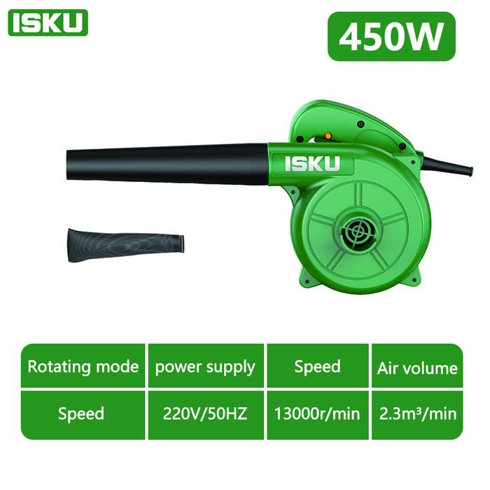 Gambar ISKU Hand Blower 600W Mesin Blower angin Tenaga Besar 220V/2IN1 Portable Blower angin/Blower listrik Vakum Peniup Debu Pengering - 450W ORI dari ISKU store undefined Tokopedia