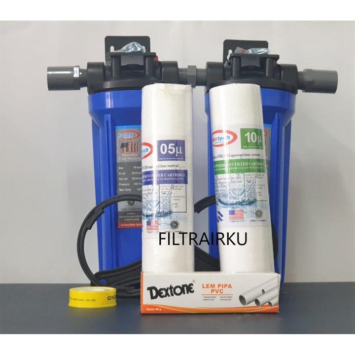 Gambar Paket Filter "AIRKU III" - Sedimen + Sedimen 10" - Biru Eugen, 3/4 dari Filterairku Jakarta undefined Tokopedia