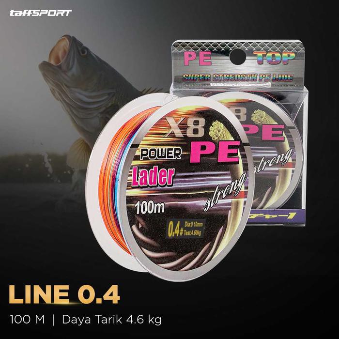 Gambar TaffSPORT Senar Tali Pancing PE Braided Fishing Line 100M - X8 - 0.4 dari Taffware Official Store undefined Tokopedia