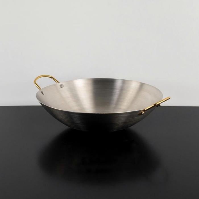 Gambar Wajan Stainless Steel Anti Lengket Onomane / Kuali Tebal 24 - 32 CM / Penggorengan Stenlis Premium - Gold, Diameter 24 cm dari Enrico44 undefined Tokopedia