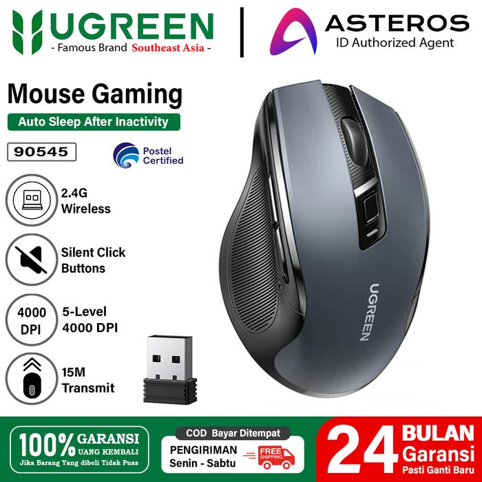 Gambar UGREEN Mouse Gaming Wireless 2.4G + Bluetooth Silent Click 4000 DPi - 90545 Dongle dari Ugreen Serpong undefined Tokopedia