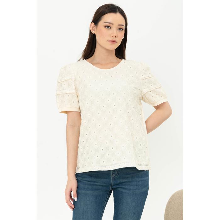 Gambar *Ready Stok* SISTER'S - Atasan Katun Kombi Kaos Y8583 (ZEZ) - Krem, M dari Sisters Fashion Group undefined Tokopedia