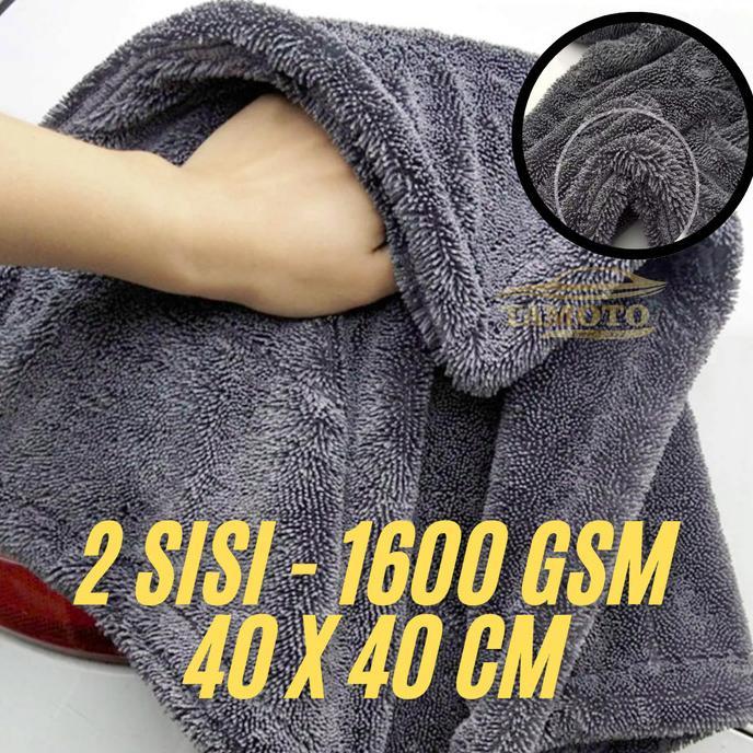 Gambar Lap Microfiber Jumbo 1600 GSM / Drying Towel Besar Kain Handuk Pengering Mobil dan Motor - 40x40 2 Sisi dari Drive Fix parts undefined Tokopedia