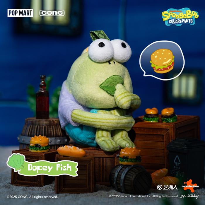 Gambar POP MART X Resonance GONG Spongebob Squarepants Bikini Bottom Buddies Plush Keychain - Dopey Fish dari Haru Hobby Shops undefined Tokopedia