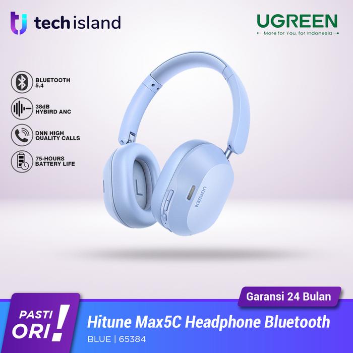 Gambar Ugreen Hitune Max5C Headphone Bluetooth Hybrid ANC Hi-Res LDAC Ultra Low Latency - Blue dari Tech Island undefined Tokopedia