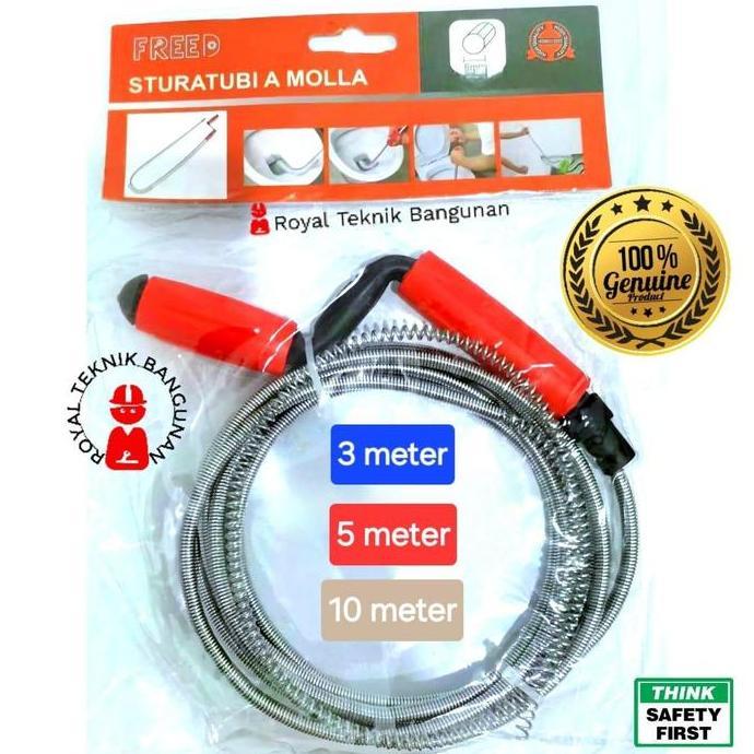 Gambar Kawat Pembersih Saluran Pipa Mampet 3 - 5 - 10 Meter / Sodokan Anti Sumbat Air Toilet Pipe Cleaner Baru - 3 meter dari kamallu undefined 5 Tokopedia