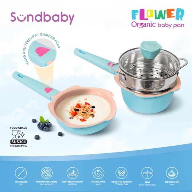 Gambar Termurah Bolde Sundbaby Flower Organic Baby Pan - Panci Set Steamer Mpasi Bayi - Biru Muda dari rondinajstore undefined Tokopedia