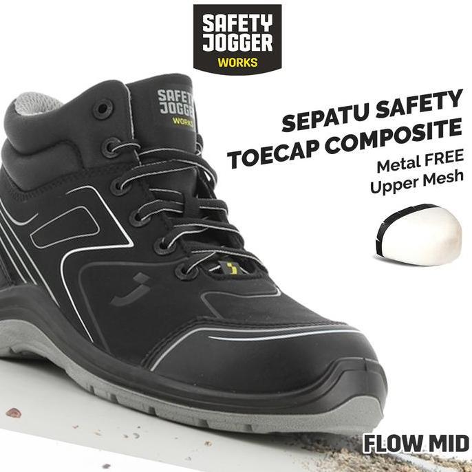 Gambar Sepatu Safety Jogger Flow S3 Mid S3 / Sepatu Proyek Black Grey [Terlaris] [Terbaru] - 39 dari Myesha IND undefined Tokopedia