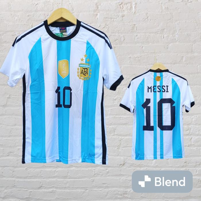 Gambar ORIGINAL Jersey Argentinaa Home Piala Dunia 2022 Bintang 3 Baju Sepak Bola Pria Terbaru - ATASAN  MESSI, M dari nashazeya undefined Tokopedia