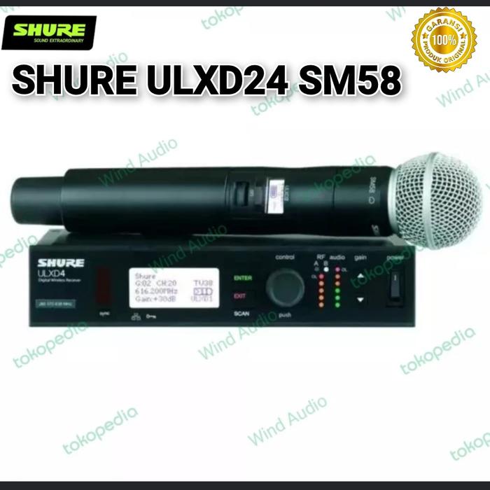 Gambar MIC WIRELESS SHURE ULXD24SM58 ULXD24 SM58 ORIGINAL - MIC ONLY dari WIND AUDIO undefined Tokopedia