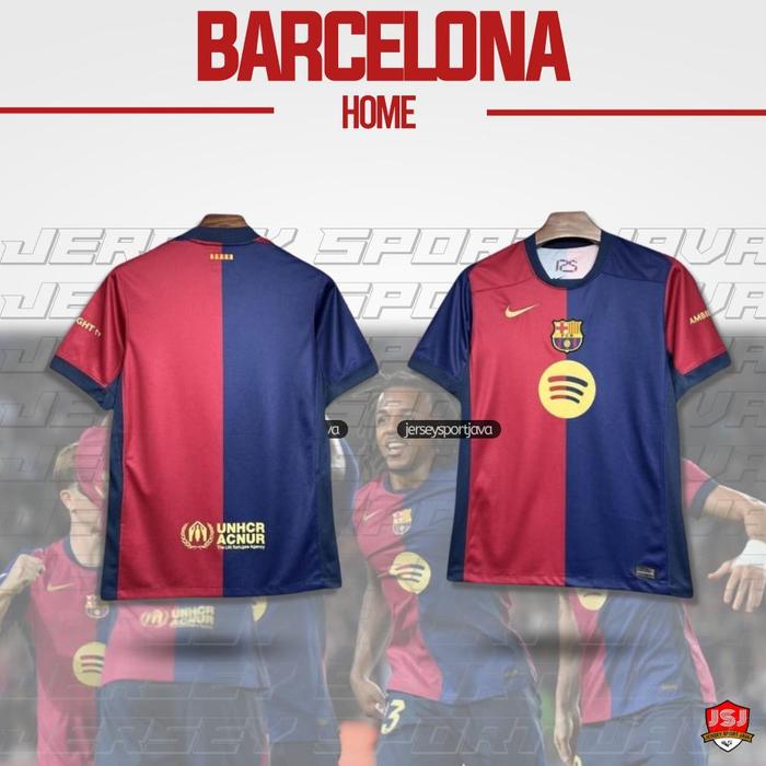 Gambar ORIGINAL READY STOK ) JERSEY BAJU BOLA PRIA BARCELONA HOME OFFICIAL 2024 2025 NEW GRADE ORI IMPORT - HIGT QUALITY - Jersey Polos, S dari nashazeya undefined Tokopedia