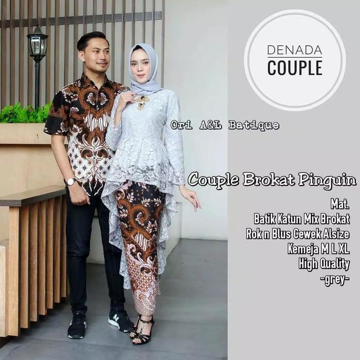 Gambar Terlaris Batik Nafa Set Kebaya Nagaya Denada Baju Couple Pasangan Buat Lamaran Tunangan Wisuda Kondangan Suami Istri Engagement Hapy shoping - Abu abu, Kemeja M dari HijraaWayy undefined Tokopedia