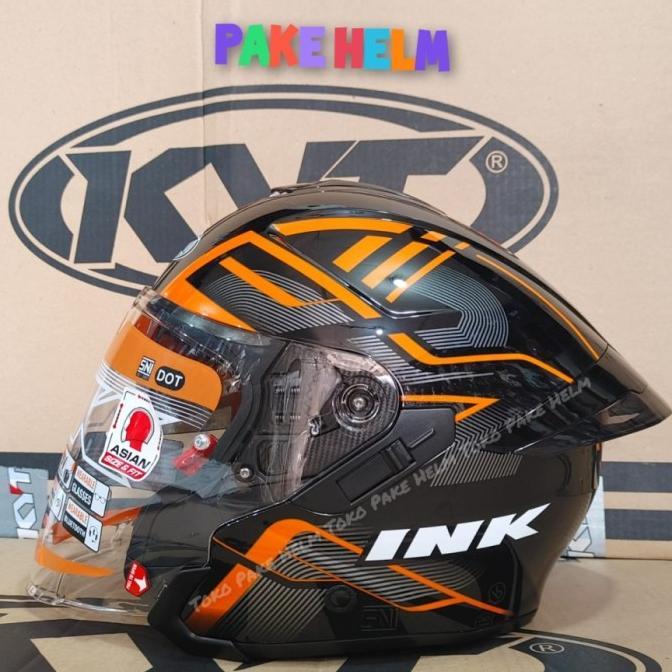 Gambar HELM INK TERRA 2 ORIGINAL HALF FACE DOUBLE VISOR Terlaris - #1 ORANGE, L dari Ocean Shooping undefined Tokopedia