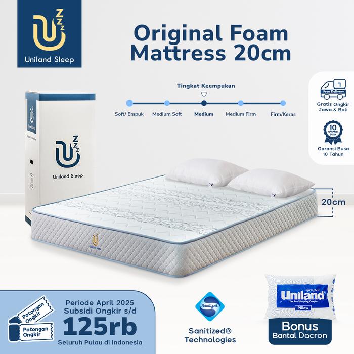 Gambar Kasur Busa Uniland Sleep Original 20cm Foam Mattress Box FREE BANTAL - 90x200 dari Uniland Sleep undefined Tokopedia