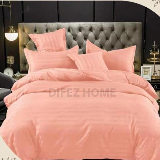 Gambar Ready Sprei Tinggi 30Cm Seprei Hotel Aesthetic Salur Premium Anti Geser Katun Adem Lembut Micro Tencel - Peach, 200x200x30 cm dari TEAM ceria undefined Tokopedia
