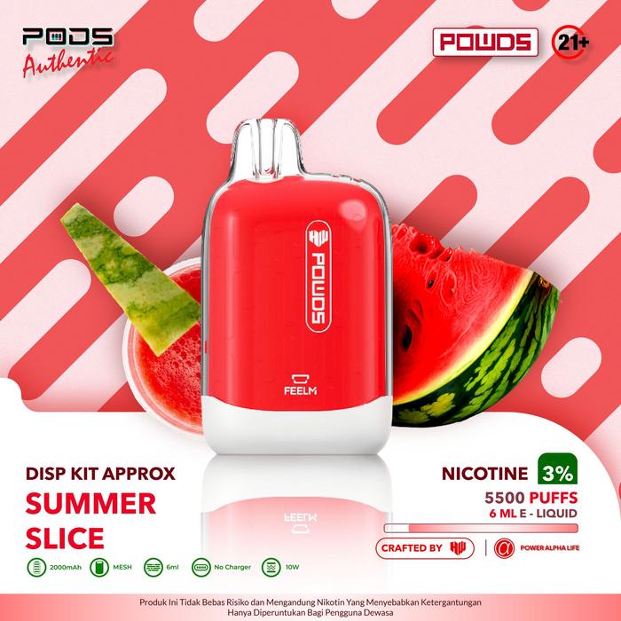 Gambar HW POWDS DISPOSABLE APROX 5500 - All Flavour (Vaporizer) - Summer Slice dari PODS Authentic Pondok Indah undefined Tokopedia