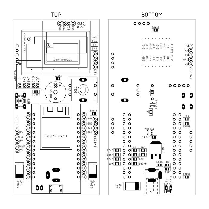 Gambar PCB Meshtastic ESP32 + LoRa + GPS - PCB V1 dari KiBi Electronic undefined Tokopedia