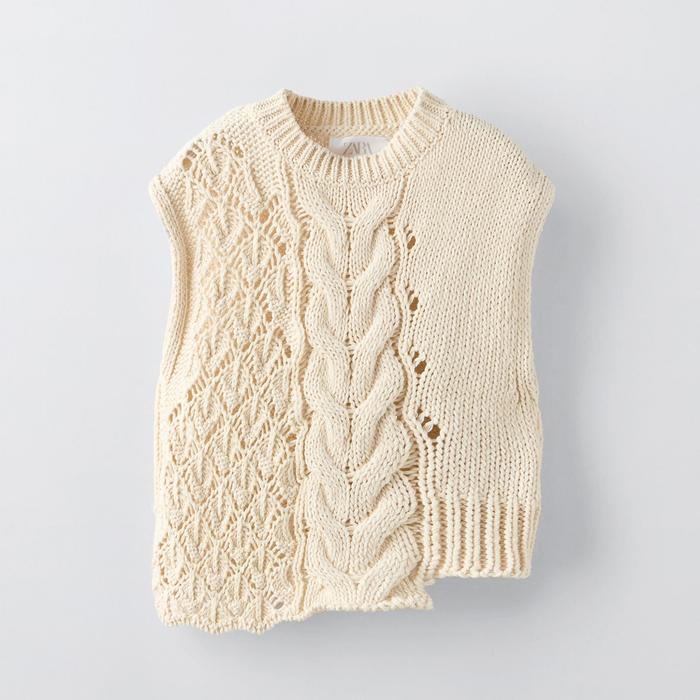 Zara Cable Knit Vest Zara Cream Cable Knit Vest Size S Shop From