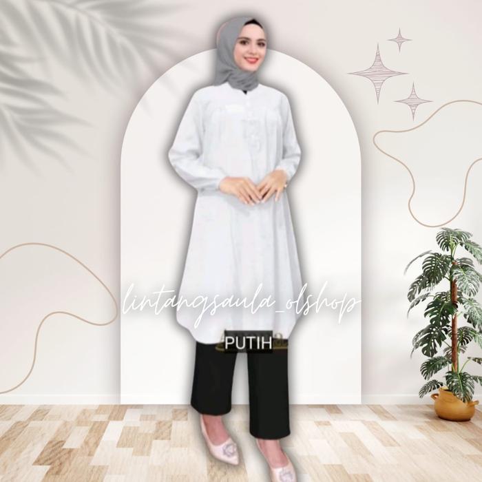 Gambar Tunik Polos Viscose Jumbo Putih - 6L dari Lintangsaula undefined Tokopedia