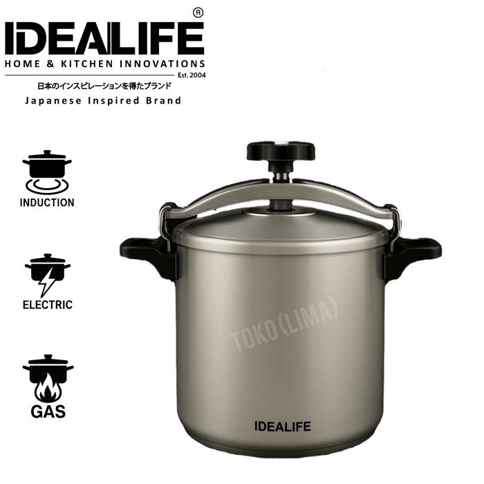 Gambar Panci Presto Idealife PC 8001 8 Liter Induksi Gas Listrik Pressure Cooker Alumunium High Quality - KADO EXTRA dari Toko Lima_NEW undefined Tokopedia