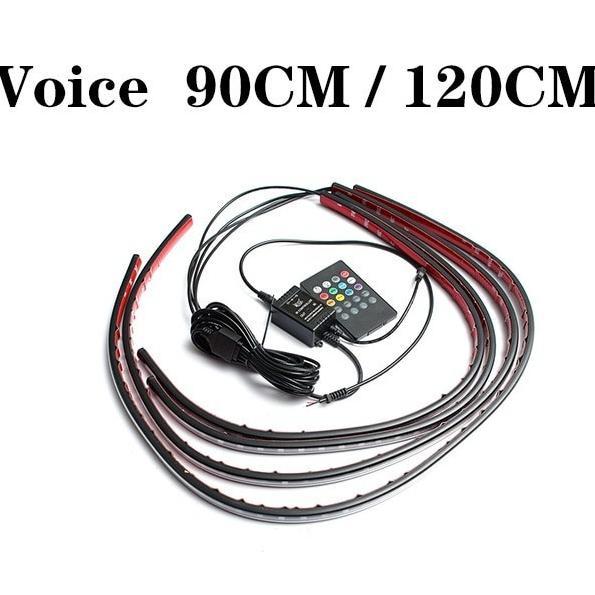 Gambar ready Lampu Kolong Mobil LED Strip RGB Body 90/120 cm 4PCS with Bluetooth - Remote dari terjangkauid undefined Tokopedia