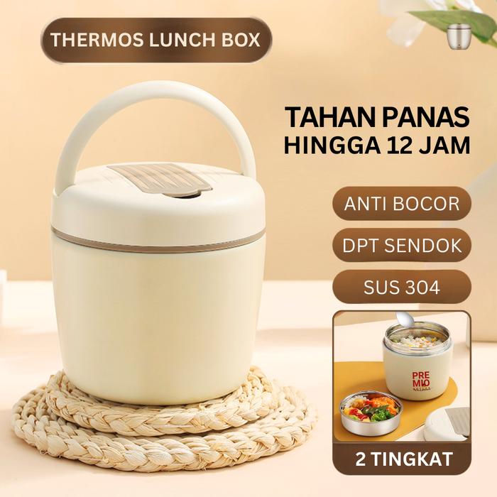 Gambar PREMIO Kotak Makan Lunch Box Set Stainless Tahan Panas Anti Tumpah - LUNCH BOX dari Premio Outlet undefined Tokopedia
