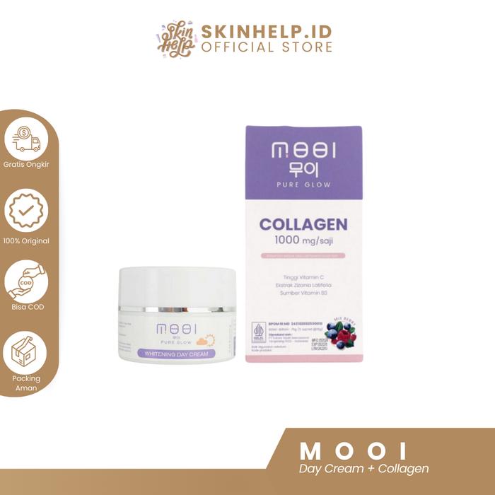 Gambar Bundling Mooi Pure Glow - Collagen Drink + Day Cream dari Skinhelp id undefined Tokopedia