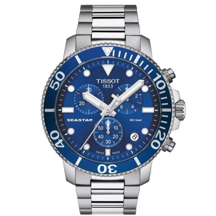 Gambar Tissot Seastar 1000 Chronograph Quartz Watch Jam tangan pria Original T120.417.11.041.00 - Biru Muda dari De Outlets 99 undefined Tokopedia