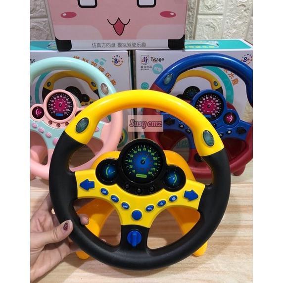 Gambar Mainan Anak Setir Setiran Mobil - Mainan Stir Mobil Streeing Wheel Ukuran Besar Lengkap Tiang Penyangga - Kuningggg dari CV AUDIMEDIA undefined Tokopedia
