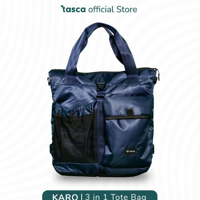 Gambar Tote Bag 3In1 Tas Selempang Ransel Totebag - Tasca Karo - Biru dari NOFI STORE. undefined Tokopedia