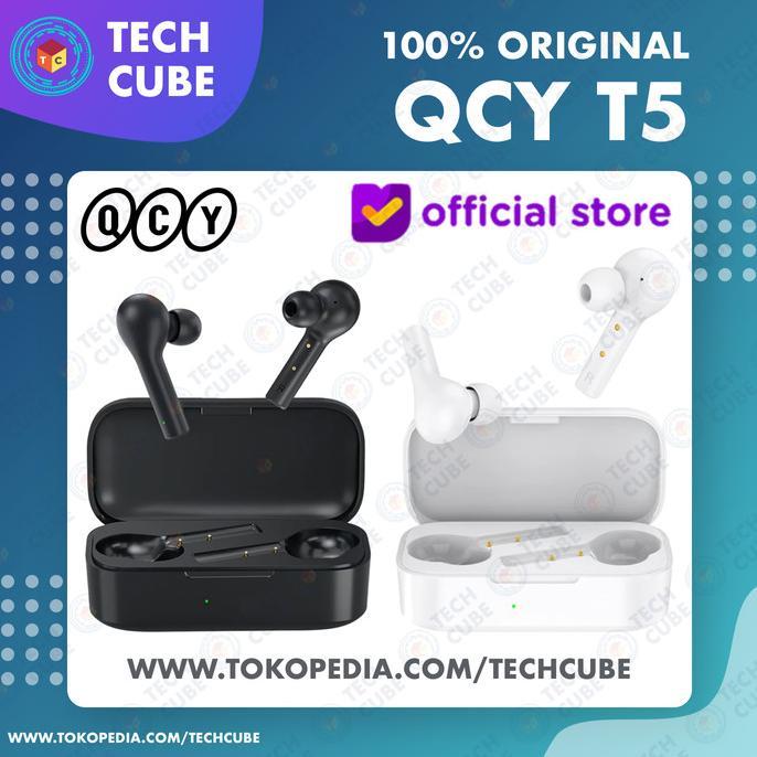 Jual QCY T5 TWS Earphone Headset Bluetooth Wireless Earbuds Alt