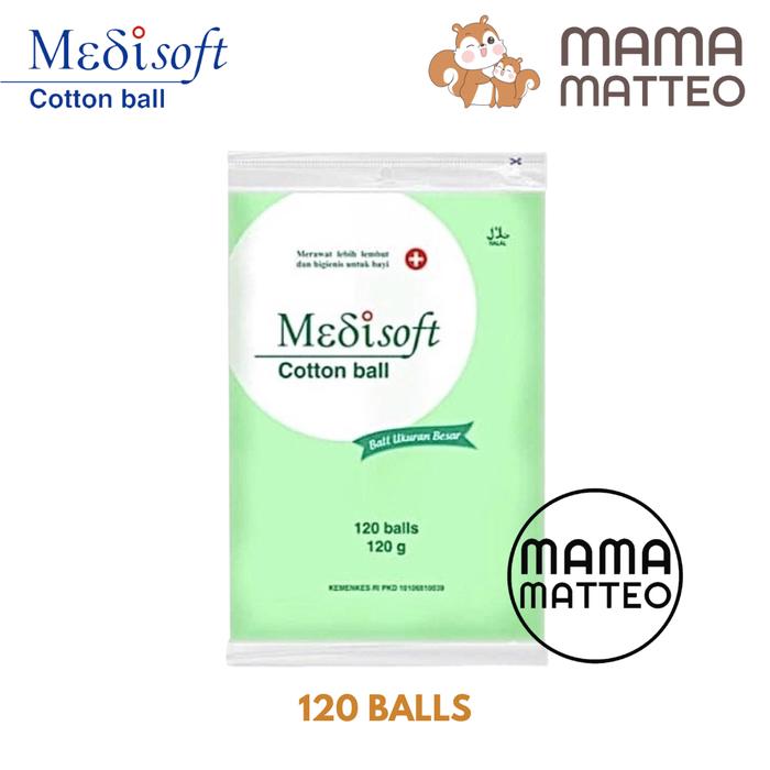 Gambar MEDISOFT KAPAS BULAT / KAPAS BOLA BIRU 75GR / HIJAU 120GR - Medisoft Hijau. dari mamamatteoid undefined Tokopedia