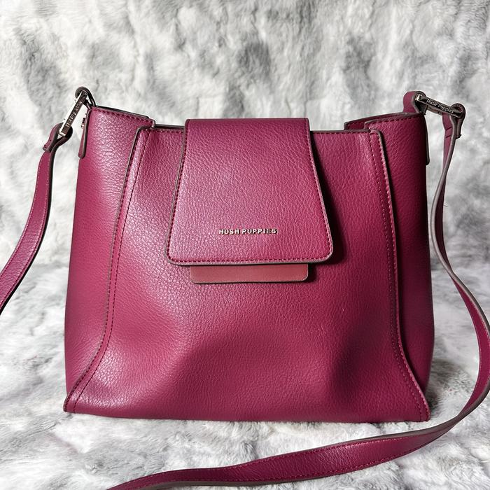 Handbag Preloved Hush Puppies Vintage Hush Puppies Black Leather