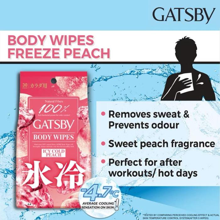 Gambar Gatsby Icy Deodorant Body Wipes 30s - Ice Peach dari JackyAccessories undefined Tokopedia