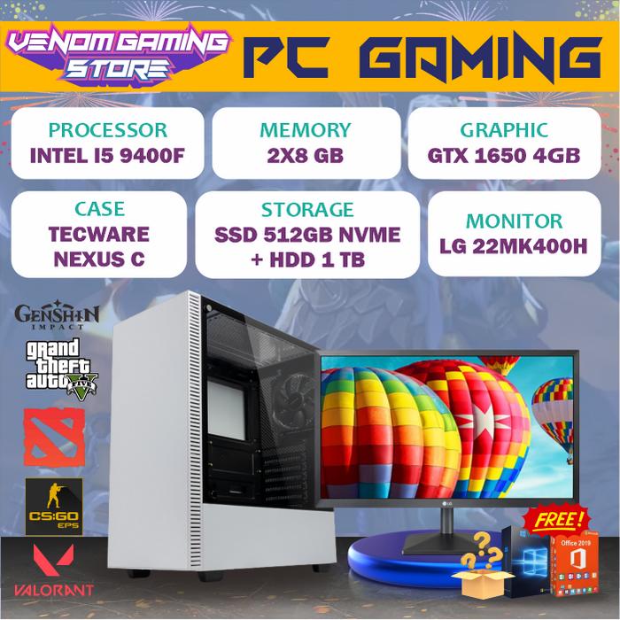 Jual PC Gaming i5 9400F GTX 1650 RAM 16GB FULL SET