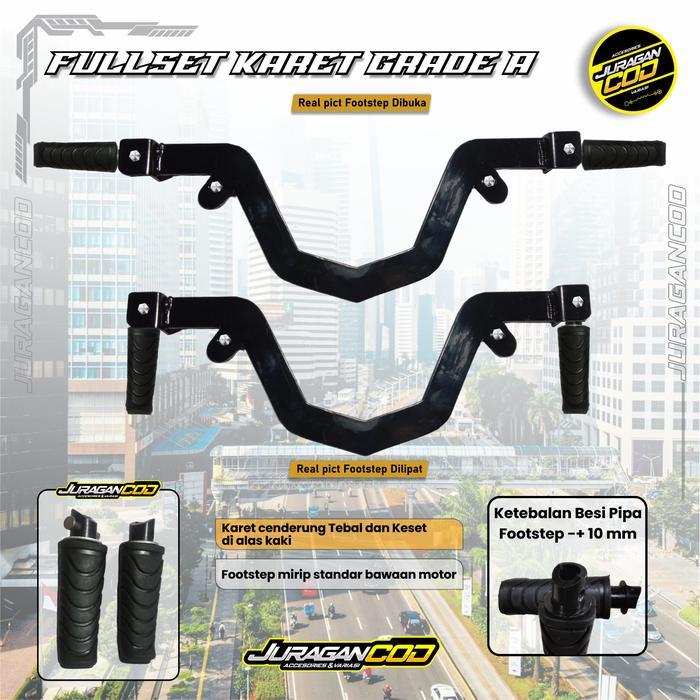 Gambar Footstep / Pijakan kaki depan Honda Vario 125 Techno Fi old 2012-2015 Besi Plat tebal Siap Pakai - Fs Karet GradeA dari juragancod official undefined Tokopedia