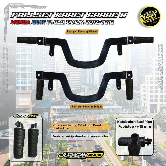Gambar Footstep / Pijakan kaki depan Honda Beat Fi Old Slim/Plat 2012-2015 Tebal solid Siap Pakai fullset - FS Karet GradeA dari juragancod official undefined Tokopedia