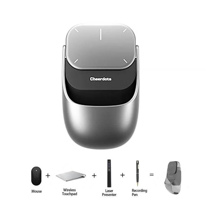 Mouse Wireless 2-in-1 OBA Cheerdots – Top Magnetico Staccabile Con Puntatore Laser E Touchpad, Per Presentazioni E PC