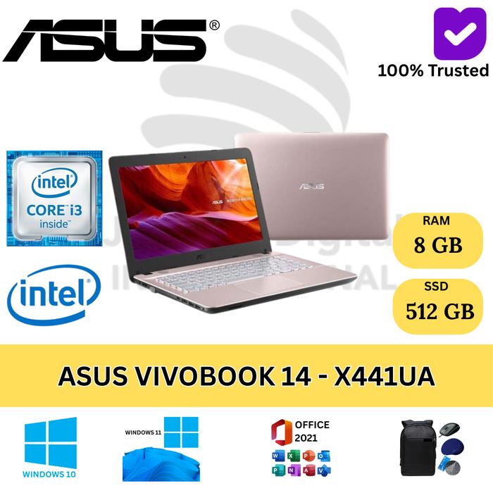 Jual ASUS VIVOBOOK 14 X441UA Intel Core i3 8gb/512gb SSD 14
