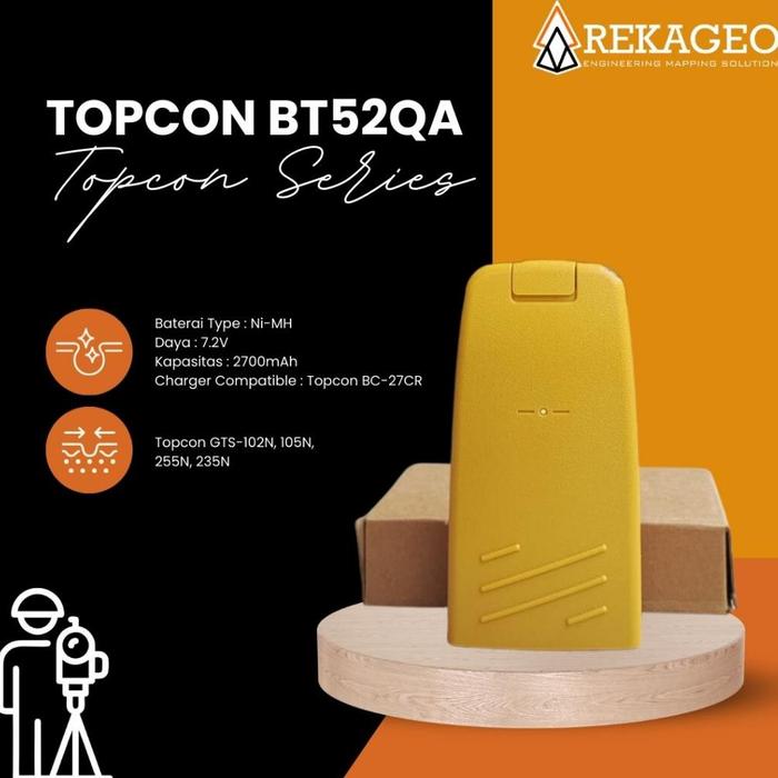 Gambar Baterai BT52Q Total Station Topcon GTS BATTERY Series 210 255 235 dari Official katrina undefined Tokopedia